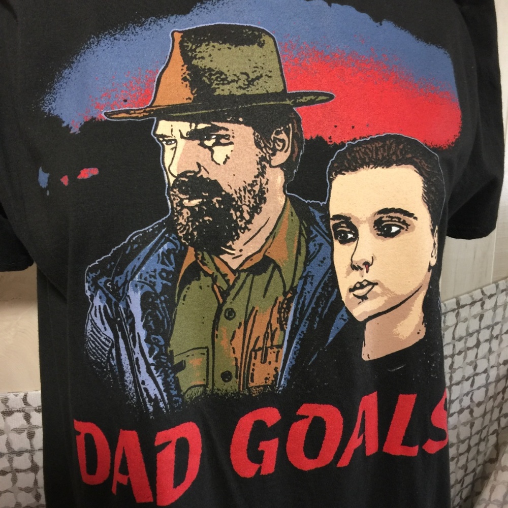 STRANGER THINGS ELEVEN & HOPPER DAD GOALS TEE - Picture 3 of 6